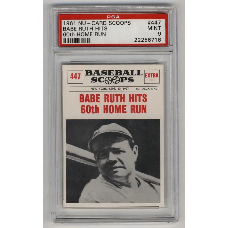 Babe Ruth 1961 Nu-Card Scoops #447 60th Home Run PSA 9 Mint 6718