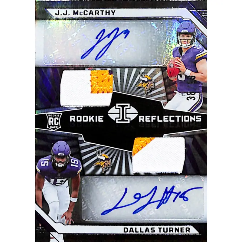 JJ McCarthy + Dallas Turner 2024 Panini Illusions Dual Patch Auto #38/99