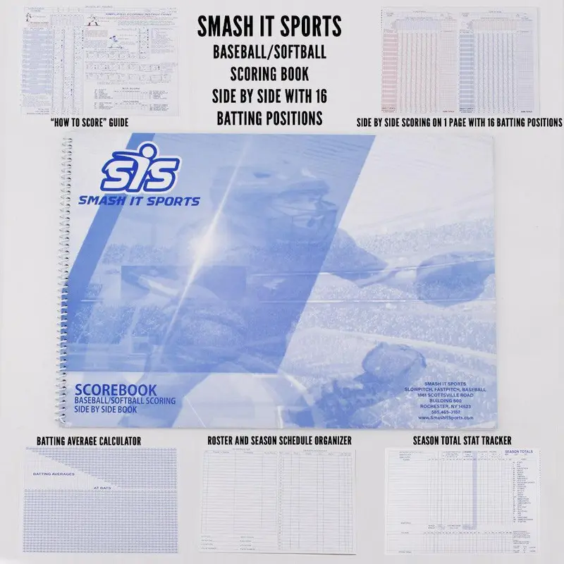 SIS Baseball/Softball Score Book (Side by Side 16 Position)