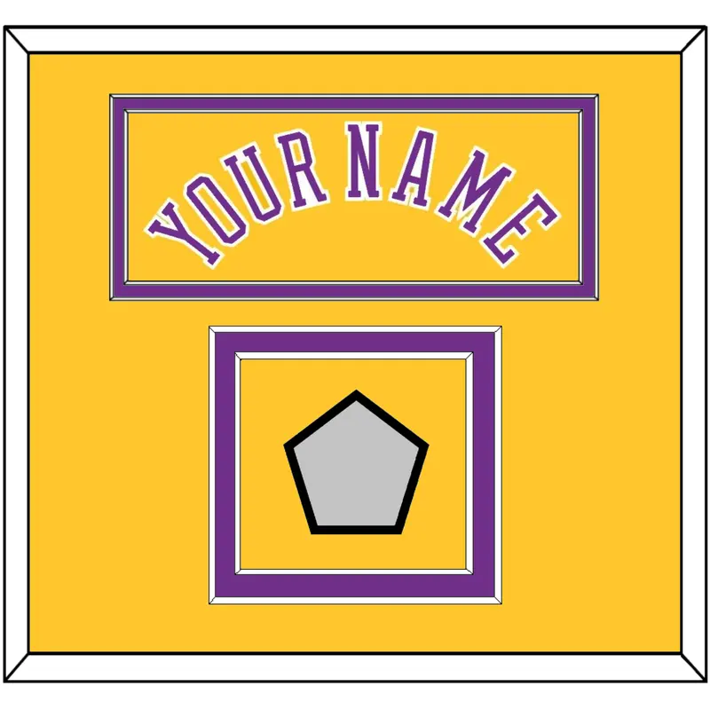 Los Angeles Name & Trophy Patch - Home Yellow (1978-1997) - Double Mat 2