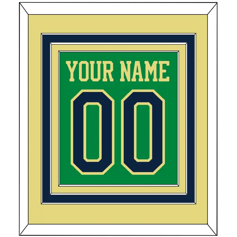 Notre Dame Basketball Name & Number - Alternate Green (2016-2017) - Triple Mat 3
