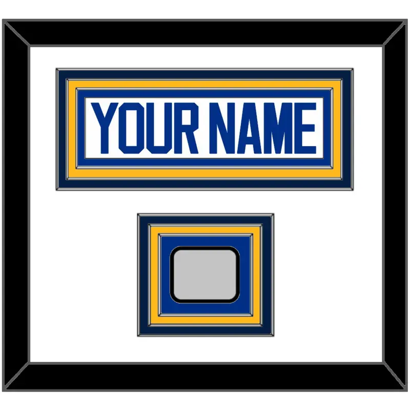 St. Louis Nameplate & Stanley Cup Finals Patch - Road White - Triple Mat 1