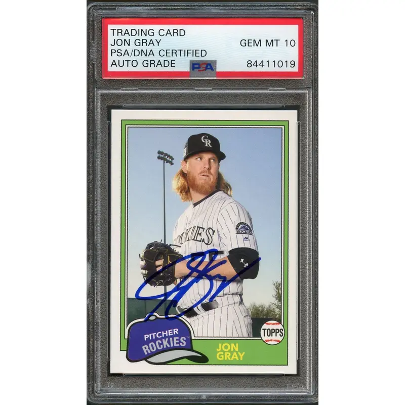 2018 Topps Archives #215 Jon Gray Signed Card PSA Slabbed Auto 10 Rockies