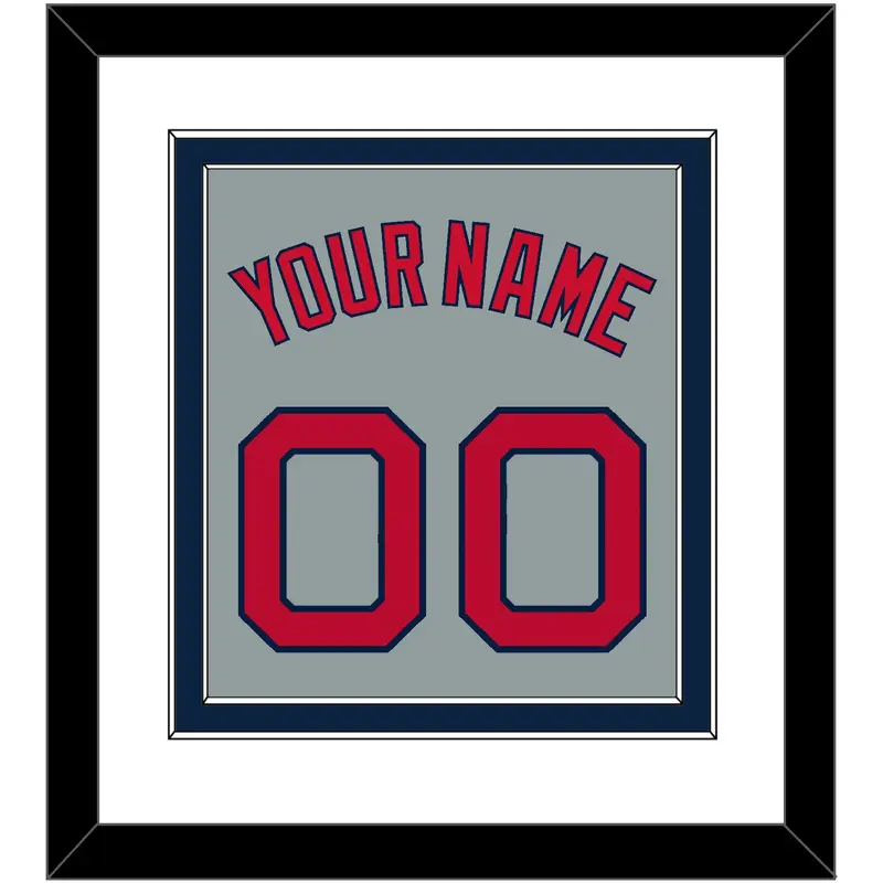 Boston Name & Number - Road Gray - Double Mat 2