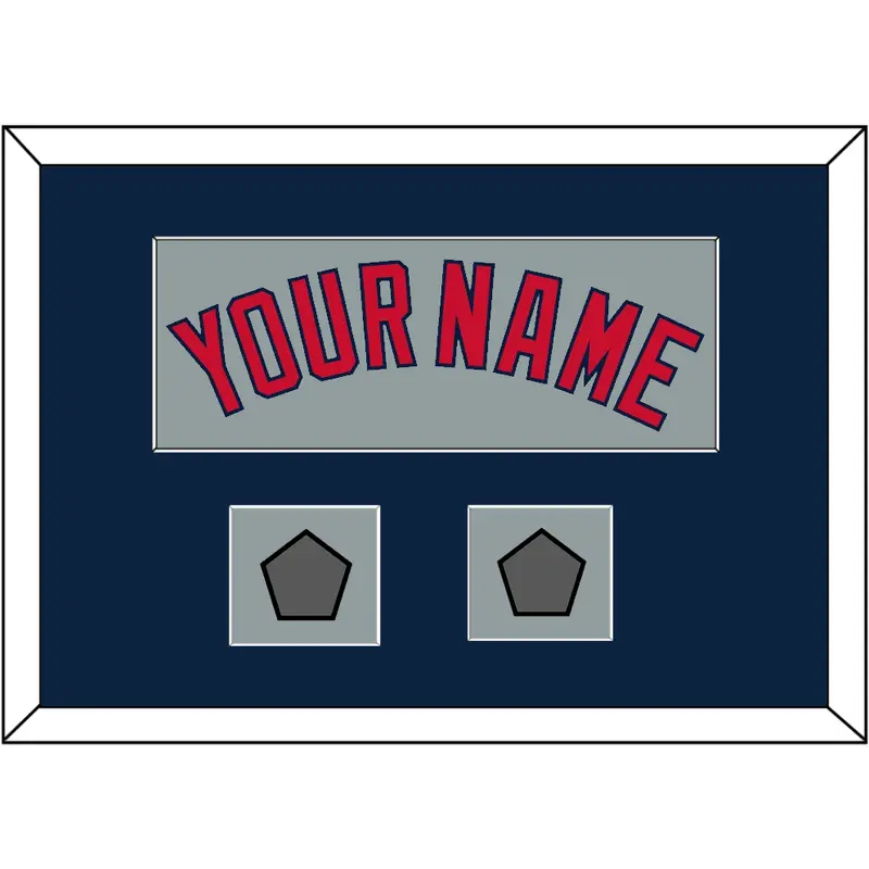 Boston Name & Two World Series Champions Patches - Road Gray - Single Mat 3