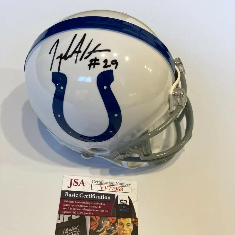 Joseph Addai Signed Authentic Riddell Indianapolis Colts Mini Helmet JSA COA