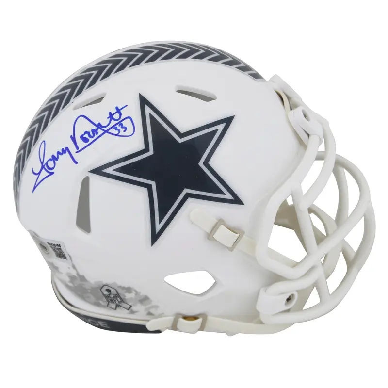 Cowboys Tony Dorsett Signed Salute To Service III Speed Mini Helmet BAS Witness