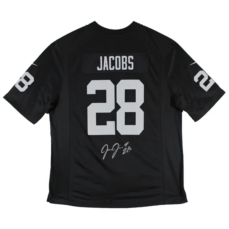 Raiders Josh Jacobs Authentic Signed Black Nike Game Jersey BAS Witness #WV36285