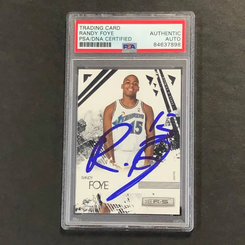 2009-10 Panini Rookies and Stars #100 Randy Foye Signed Card AUTO PSA Slabbed Wizards