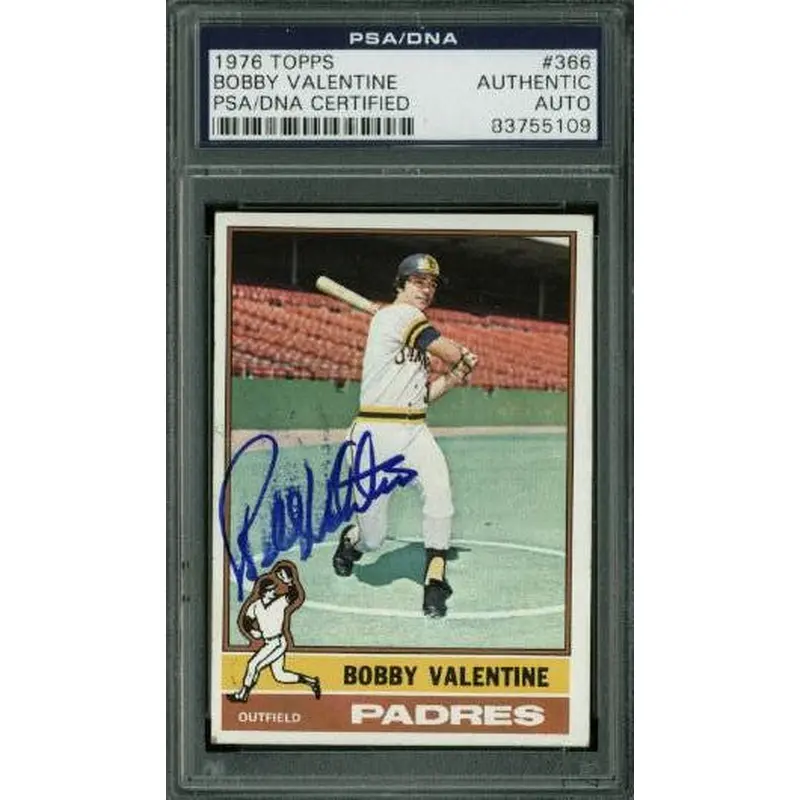 Padres Bobby Valentine Authentic Signed Card 1976 Topps #366 PSA/DNA Slabbed