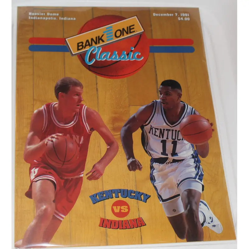 1991 Kentucky vs Indiana University Basketball Bank 1 Classic Program