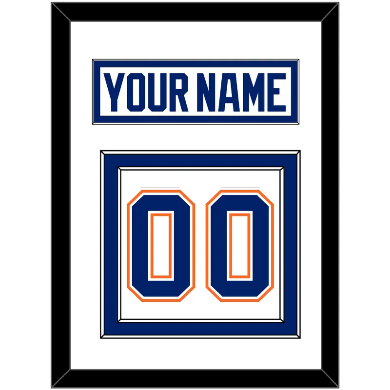 Edmonton Nameplate & Number (Back) - Home White (1981-1994) - Double Mat 2