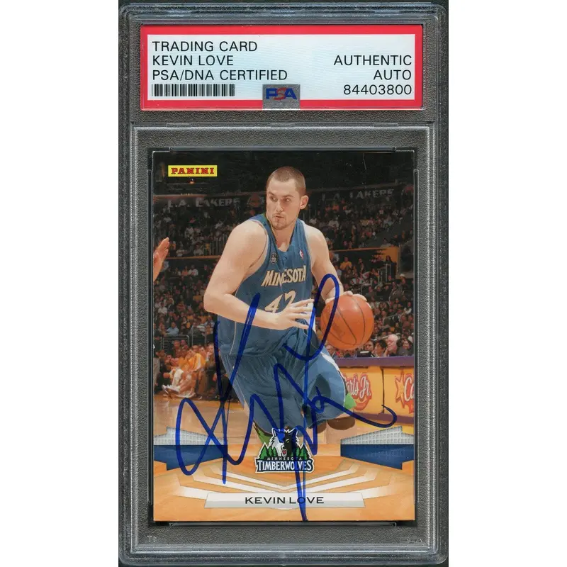 2009-10 Panini Basketball #214 Kevin Love Signed Card AUTO PSA Slabbed Timberwolves