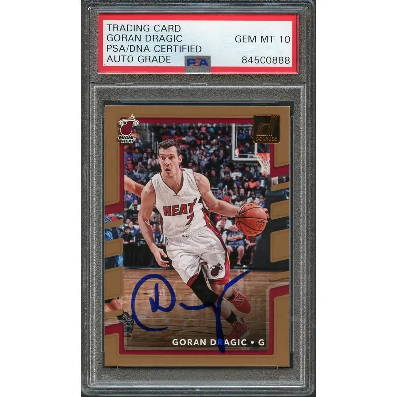 2017-18 Donruss Basketball #76 Goran Dragic Signed Card AUTO 10 PSA/DNA Slabbed Heat