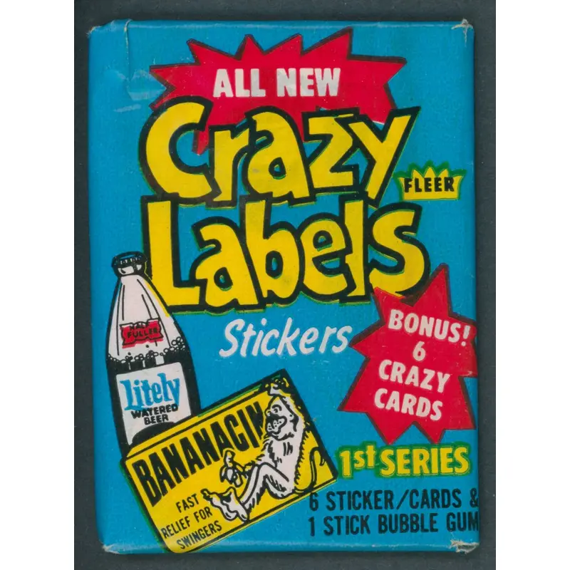 1979 Fleer Crazy Labels Stickers Unopened Wax Pack