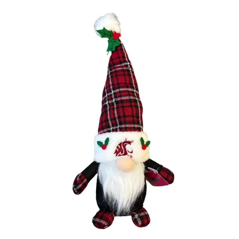 Foco Washington State University 18" Plaid Plush Gnome