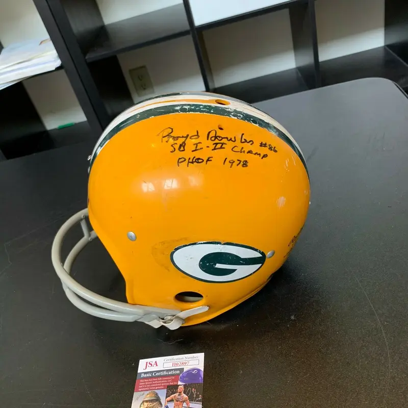 Boyd Dowler HOF Signed Inscribed 1960's Green Bay Packers Full Size Helmet JSA