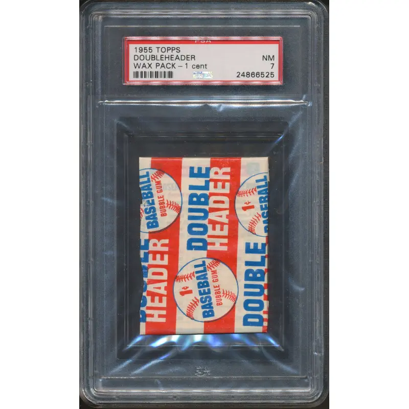 1955 Topps Baseball Doubleheaders Unopened Wax Pack PSA 7