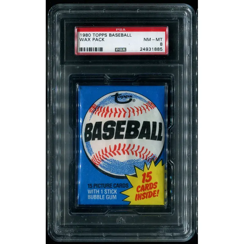 1980 Topps Baseball Unopened Wax Pack PSA 8