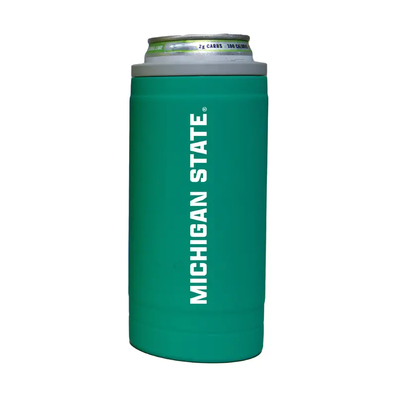 Michigan State 12oz Optic Stacked Soft Touch Slim Coolie