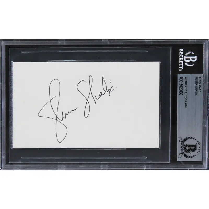 Glenn Shadix Beetlejuice Authentic Signed 3x5 Index Card BAS Slabbed 1