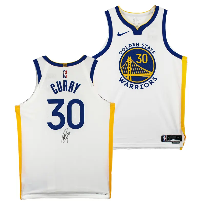 Warriors Stephen Curry Signed White Nike Association Ed Authentic Jersey JSA 1