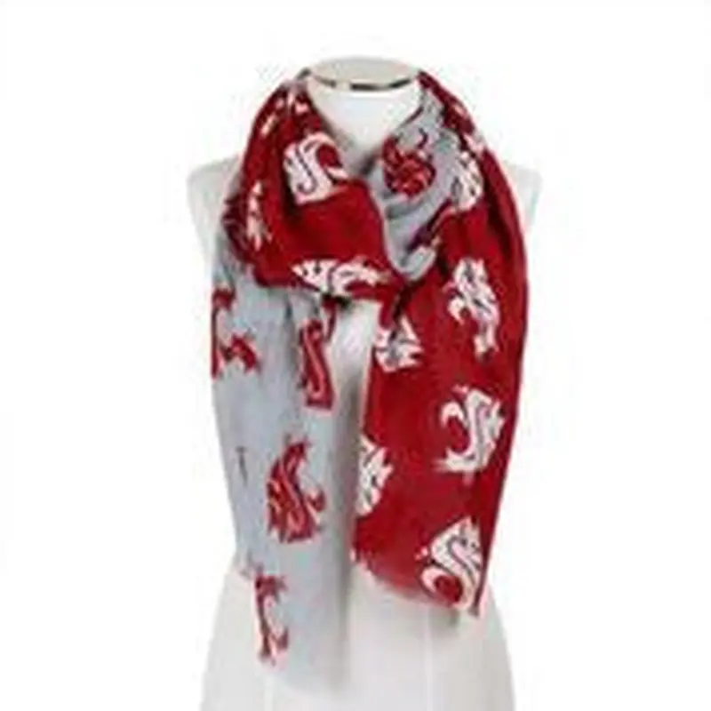 WSU Crimson and Gray Wrap Scarf