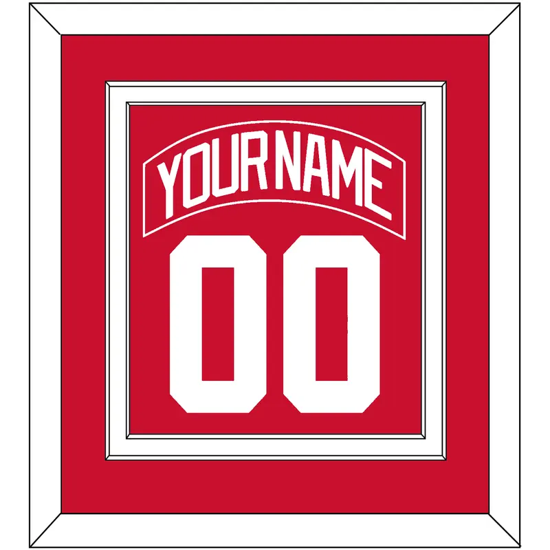 Detroit Nameplate & Number (Back) Combined - Road Red (1997-2007) - Double Mat 1