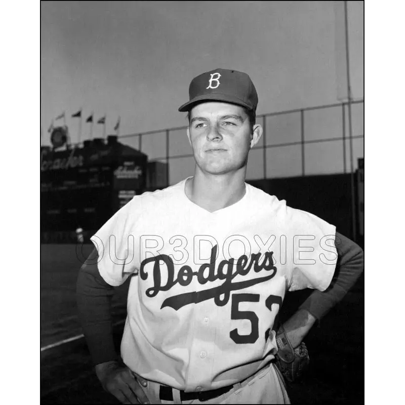 Don Drysdale 8X10 Photo - 1956 Brooklyn Dodgers Rookie - 945