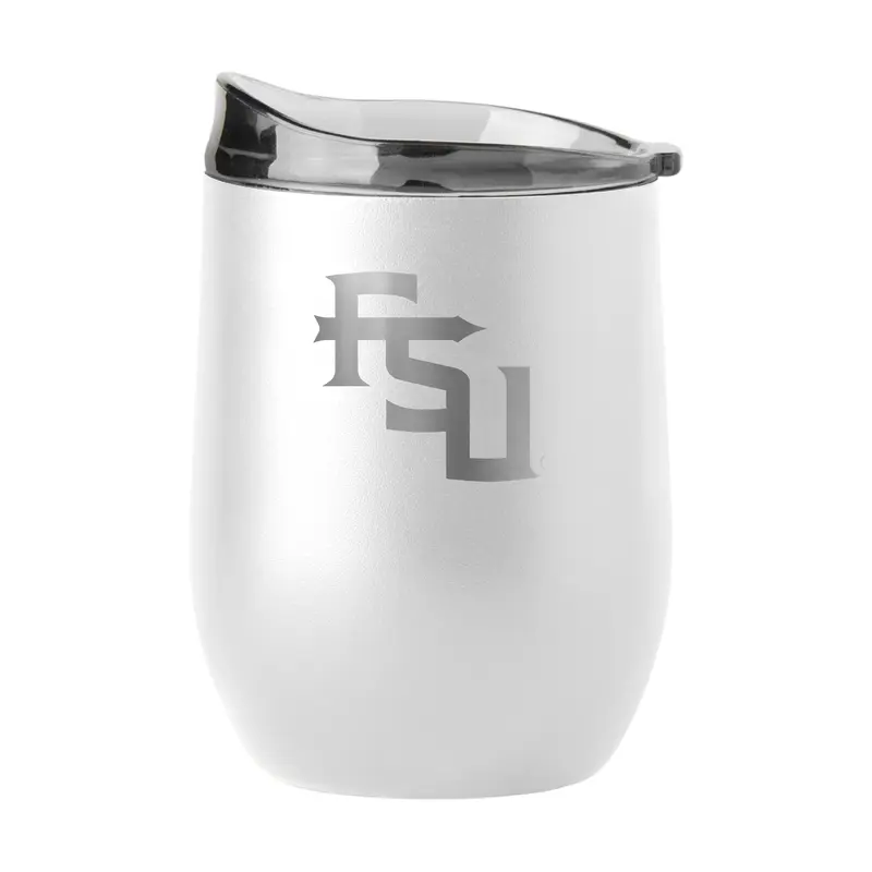 Florida State GunMetal 16oz White Powder Coat Curved Beverage