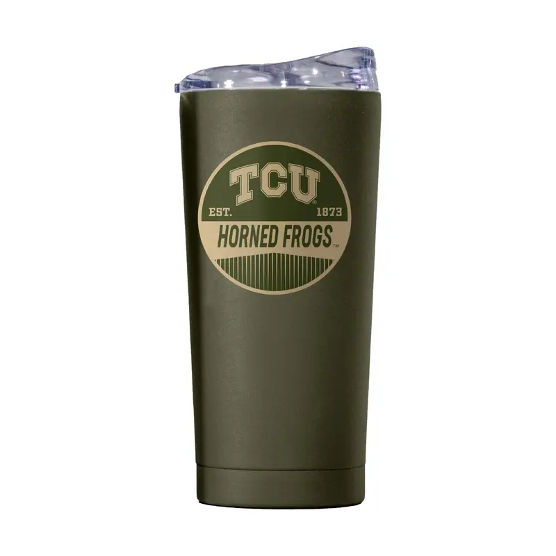 TCU 20oz Badge Powder Coat Tumbler