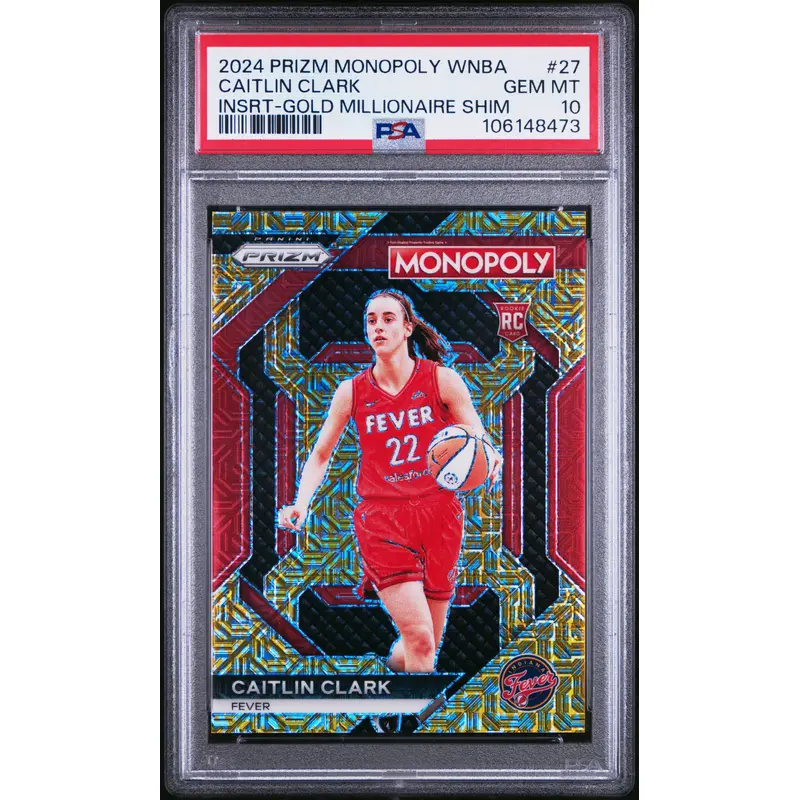 Caitlin Clark 2024 Panini Prizm Monopoly Gold Shimmer #341/500 PSA 10 Gem Mint