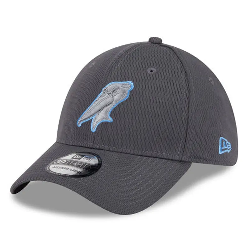Myrtle Beach Pelicans New Era Graphite Alternate Logo 39Thirty Stretch Fit Cap