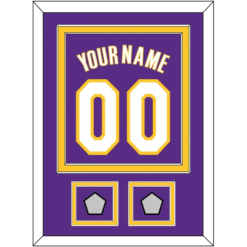 Los Angeles Name & Number With 2 Finals Patches - Road Purple (1999-2004) - Double Mat 2