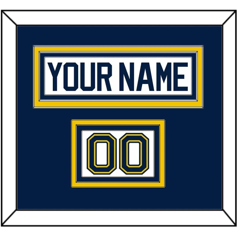 Michigan Hockey Nameplate & Number (Shoulder) - Home White (2021-2023) - Triple Mat 2