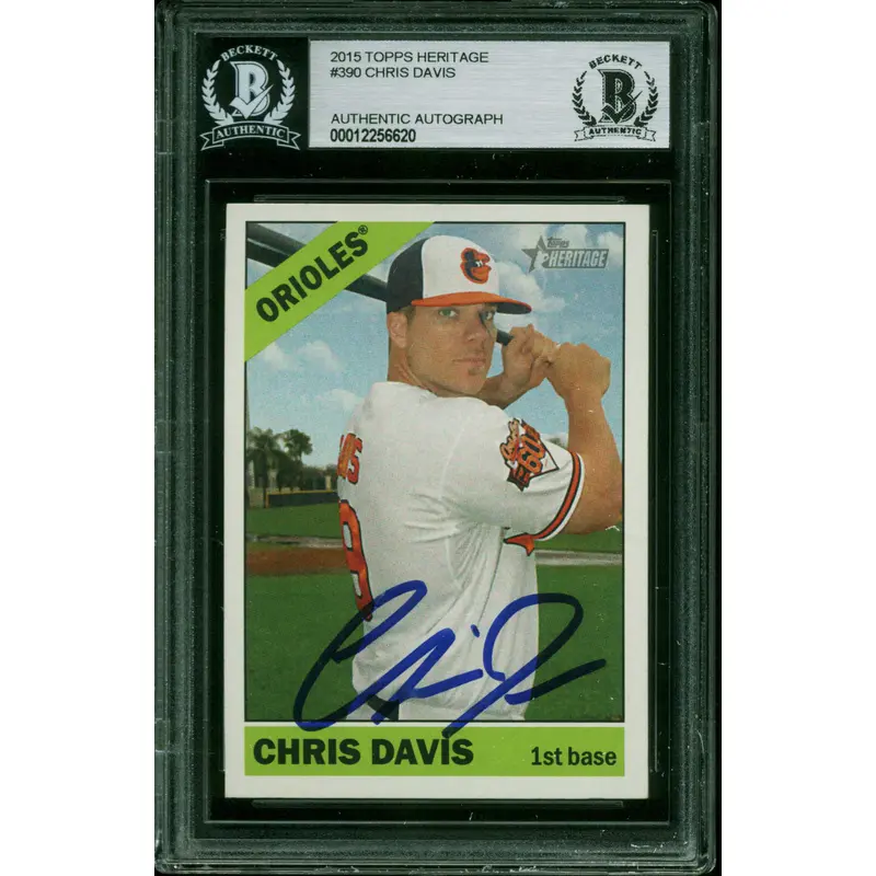 Orioles Chris Davis Authentic Signed 2015 Topps Heritage Card BAS Slabbed