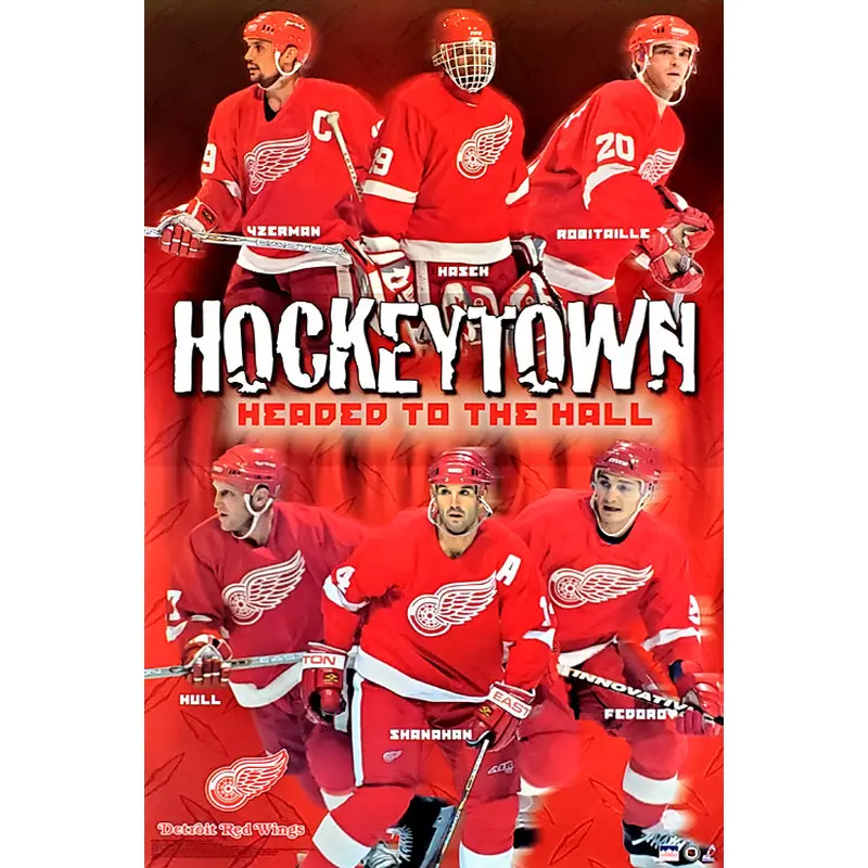 Detroit Red Wings "Headed to the Hall" 6 Legends NHL Hockey Poster - Starline 2001
