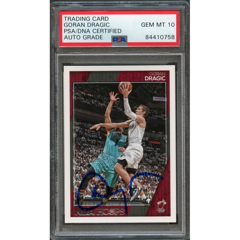 2016-17 NBA Hoops #48 Goran Dragic Signed Card AUTO 10 PSA/DNA Slabbed Heat