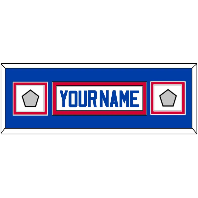 Detroit Name & 2 Champions Trophy Patches - Home White (1983-1996) - Double Mat 4
