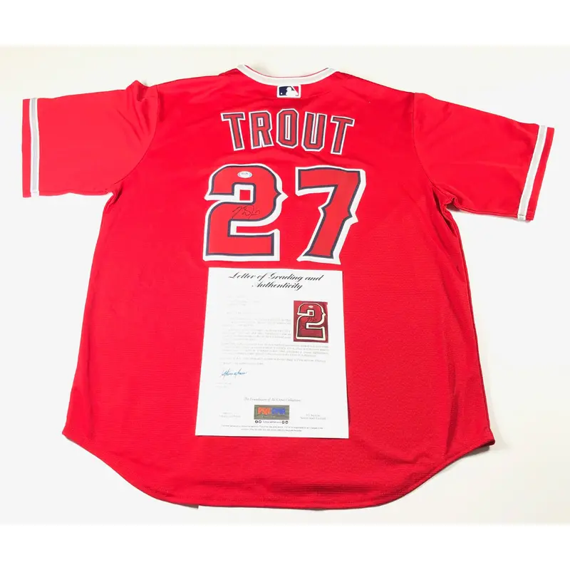Mike Trout Signed Jersey PSA/DNA Auto Grade 10 Los Angeles Angels LOA