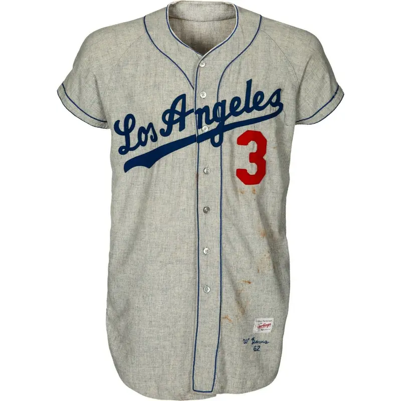 1962 Willie Davis Game Used Los Angeles Dodgers Jersey With Heritage COA