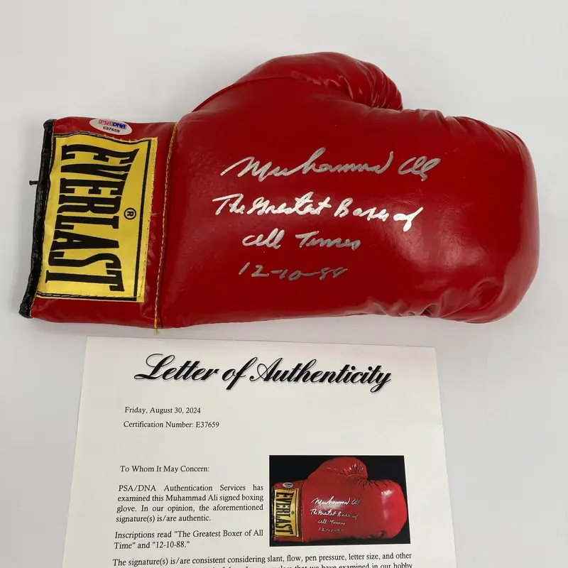 Muhammad Ali "The Greatest Boxer of All Time" Signed Inscribed Boxing Glove PSA