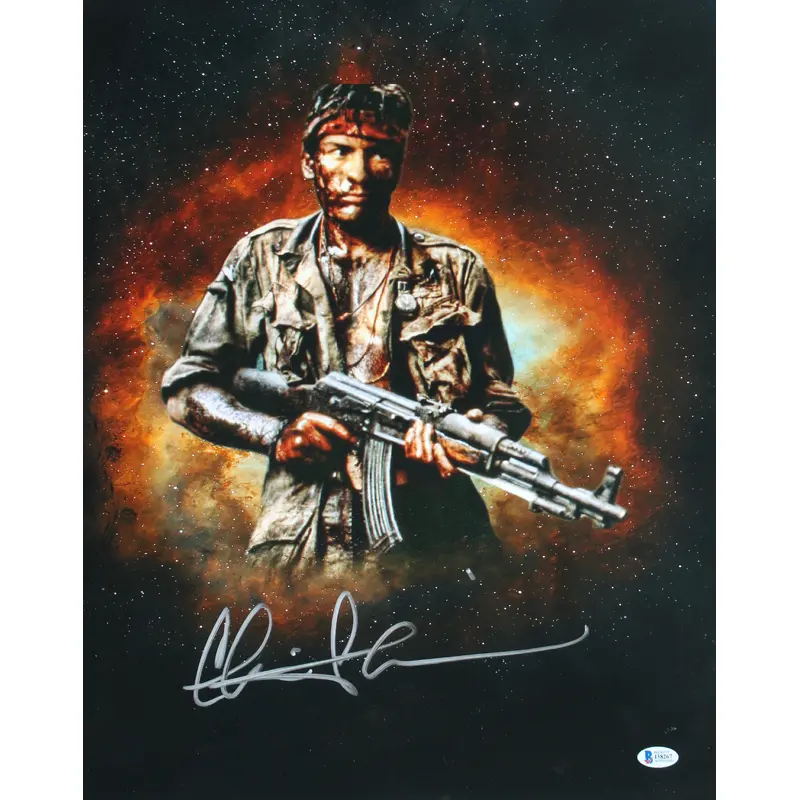 Charlie Sheen Platoon Authentic Signed 16x20 Photo BAS Witnessed #I38267