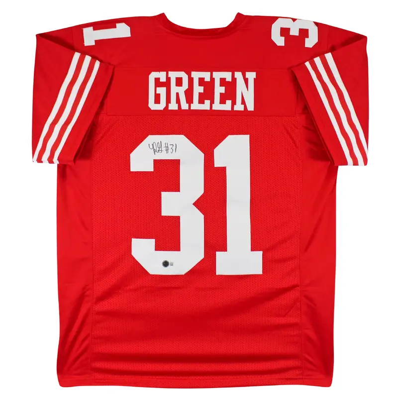 Renardo Green Authentic Signed Red Pro Style Jersey Autographed BAS Witnessed