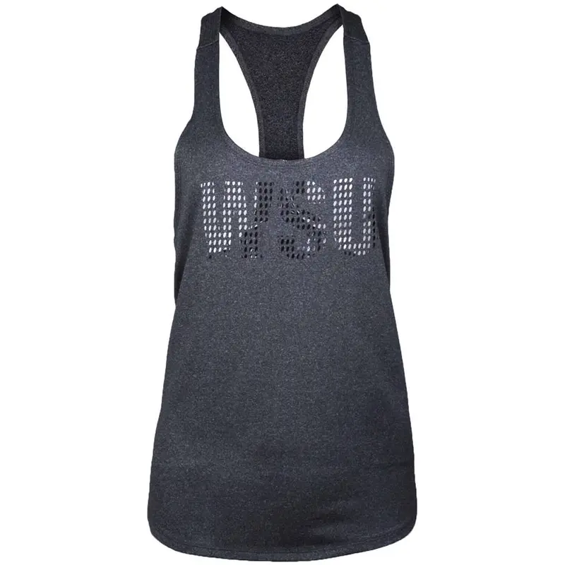 Ladies Grey WSU Cutout Tank
