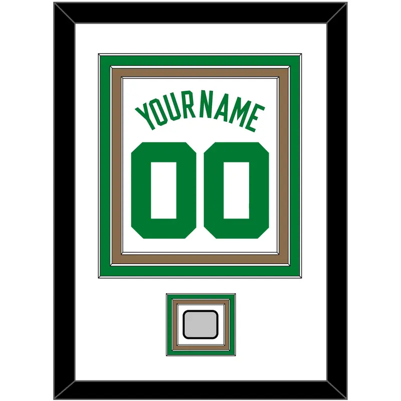Boston Name & Number With Trophy Patch - Home White (1972-2018) - Triple Mat 1