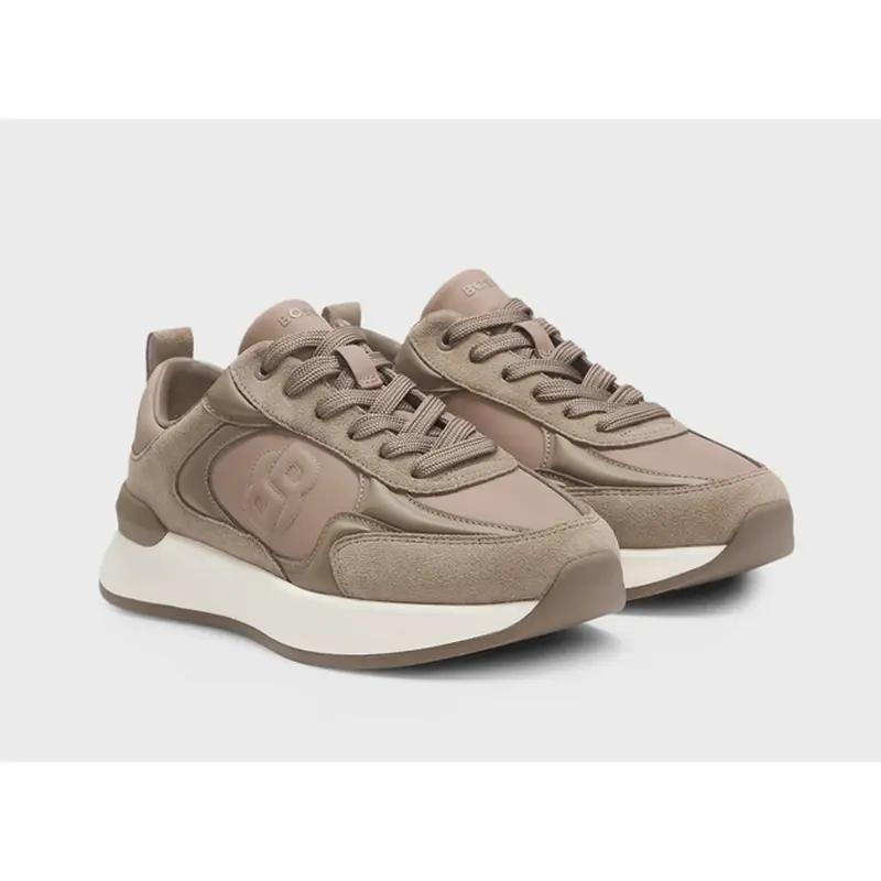 HUGO BOSS WOMENS SNEAKERS LIGHT BROWN B ICON RUNN SDNY 50548358247