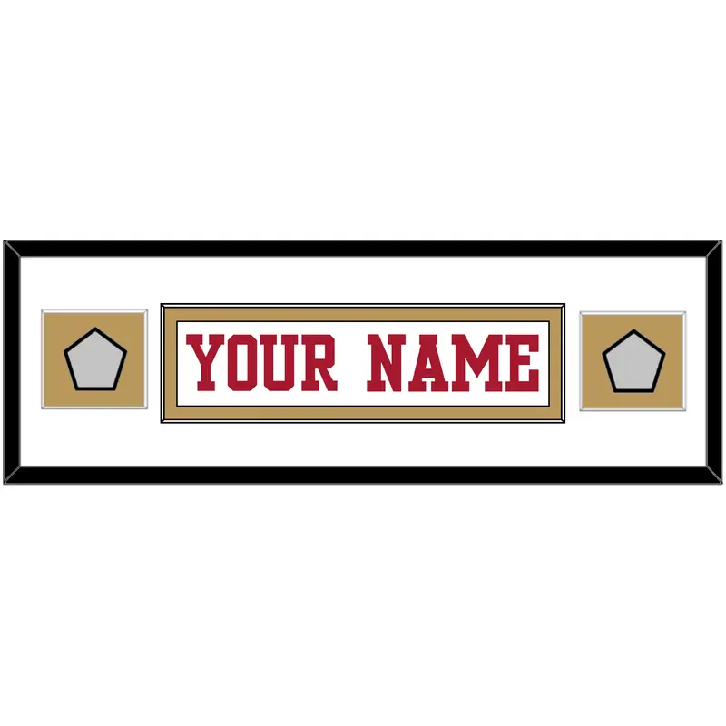 San Francisco Nameplate & 2 Super Bowl Patches - Road White - Single Mat 2