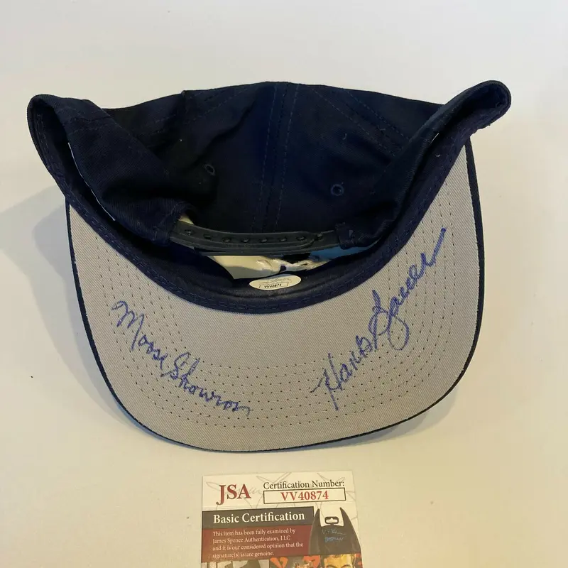 Hank Bauer & Moose Skowron Signed New York Yankees Baseball Hat With JSA COA