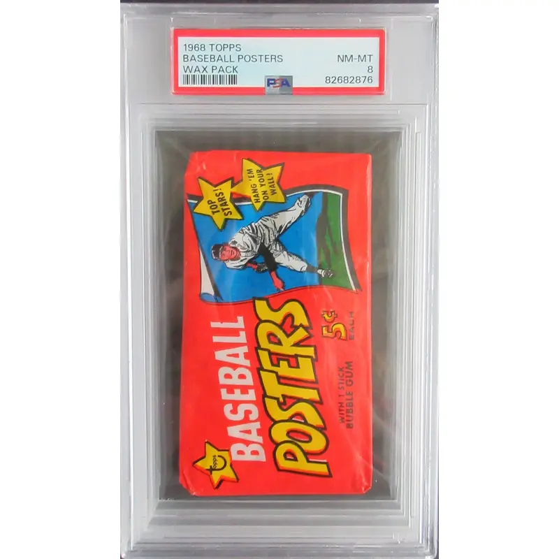 1968 Topps Baseball Posters Unopened Wax Pack PSA 8 *2876